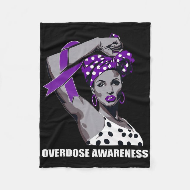 Manta Polar Strong Afro Mom Overdose Awareness  (Anverso)