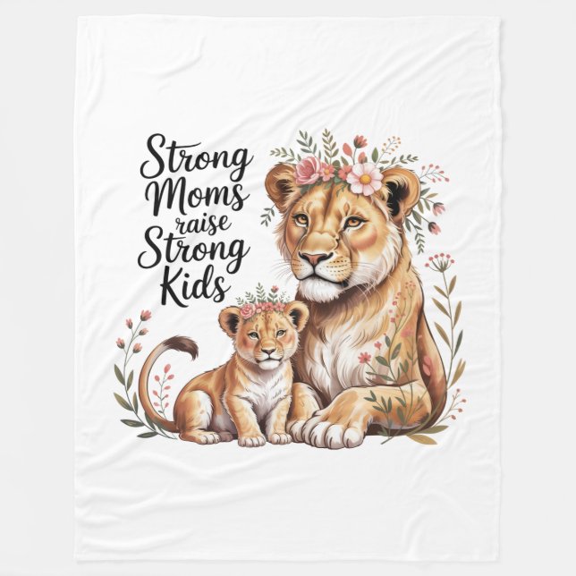 Manta Polar Strong Moms Raise Strong Kids (Anverso)
