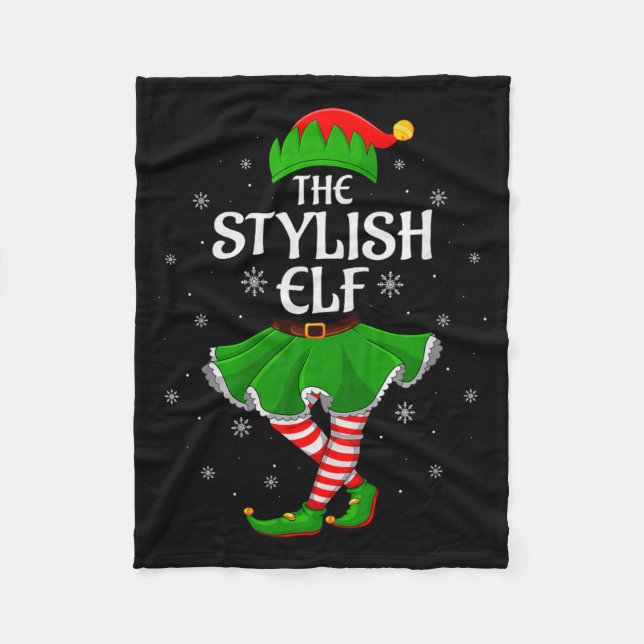 Manta Polar Stylish Elf Christmas Family Girls Women Elf Squad (Anverso)