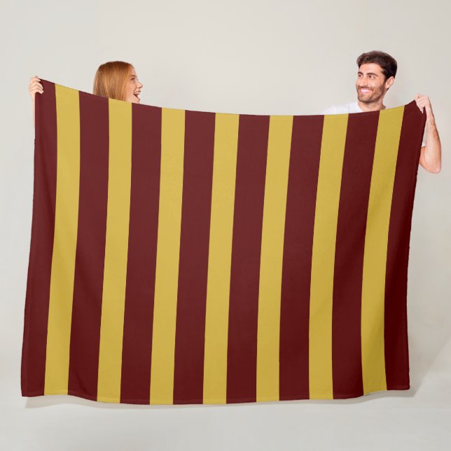 Manta Polar Stylish Maroon and Metallic Gold Vertical Striped (In situ)
