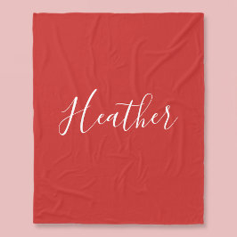 Manta Polar Su guión blanco Personalizado en rojo