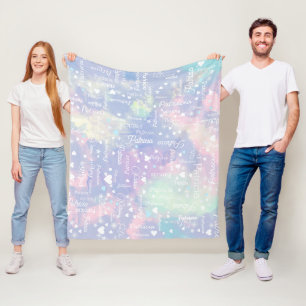Manta Polar Su nombre Corazón de Agua Azul Lilac