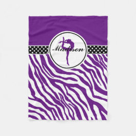 Manta Polar Su nombre, Zebra, imprime gimnasia en morado