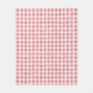 Manta Polar Suave Cuadros Rayas Blancas Rosa Femenino  