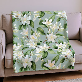 Manta Polar Suave elegancia floral a jazmín