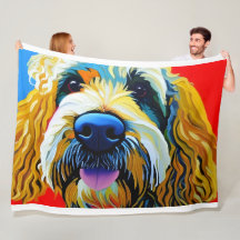 Suave, Extra Grande, Fleece Blanket. Goldendoodle