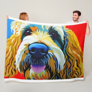 Manta Polar Suave, Extra Grande, Fleece Blanket. Goldendoodle