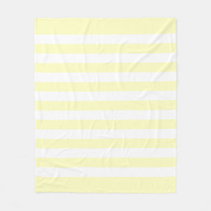 Manta Polar Suave patrón de líneas de pastel amarillo y blanco