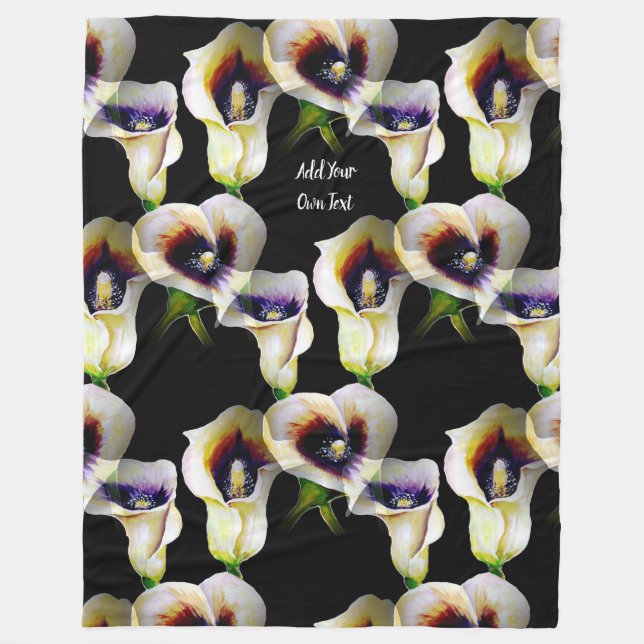 Manta Polar Sublime acuarela Arum Calla Lilies (Anverso)