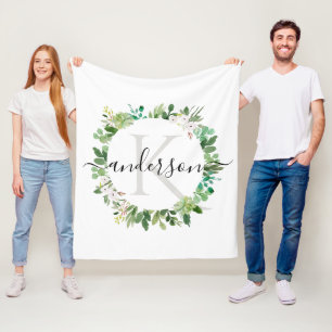 MANTA POLAR SUCCULENT WREATER FOLIAGE WATERCOLOR MONOGRAM