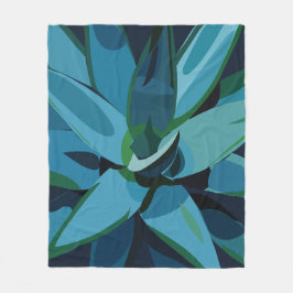 Manta Polar Suculentos Cactus Agave Azul