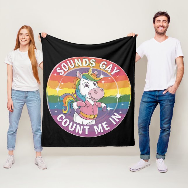 Manta Polar Suena Gay Me Cuenta En Unicorn Rainbow LGBTQ (In situ)