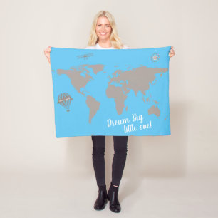 Manta Polar ¡Sueña pequeña y grande! Cama azul para bebés