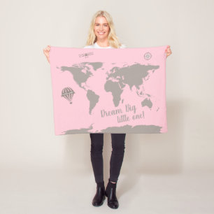 Manta Polar ¡Sueña pequeña y grande! Cama de bebé blanda rosa