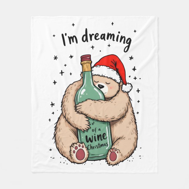 Manta Polar Sueño con una Navidad de vino (Anverso)