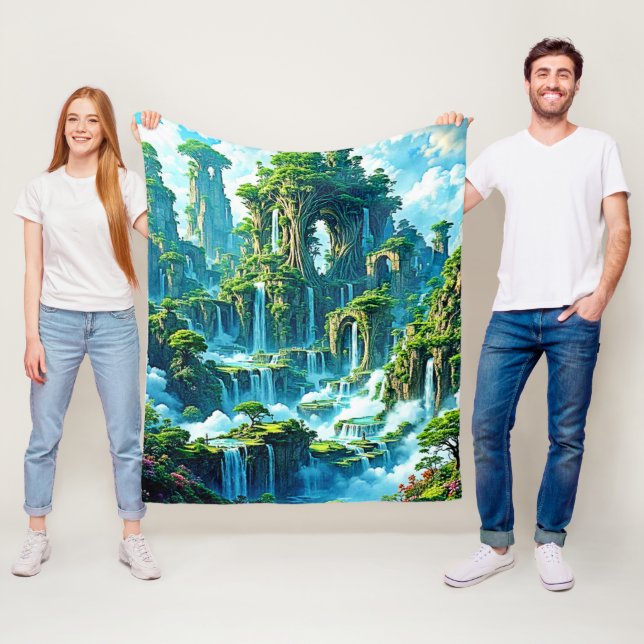 Manta Polar Sueño del reino de los árboles de cascada (In situ)