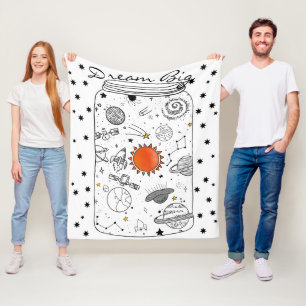 Manta Polar Sueño gran universo en el Ilustracion Mason Jar