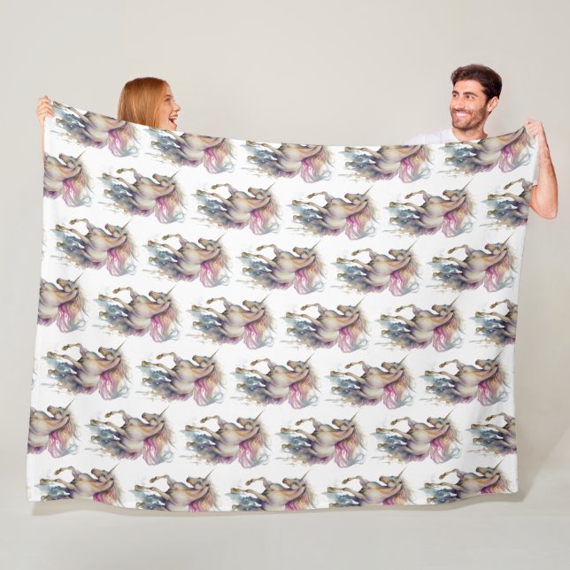 Manta Polar Sueño rosa de unicornio (In situ)