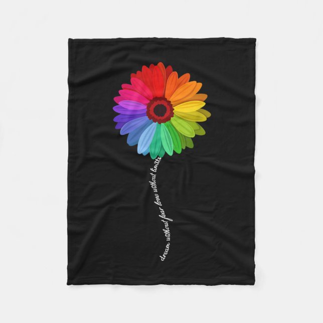 Manta Polar Sueño sin miedo amor sin límites Arcoiris (Anverso)