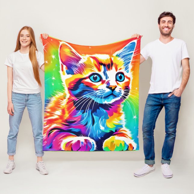 Manta Polar Sueños de gatitos arcoiris (In situ)