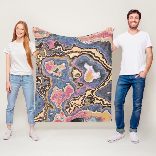 Manta Polar Sueños de Geoda de Mármol Pastel (In situ)
