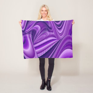 Manta Polar Sueños del arcoiris de flores moradas