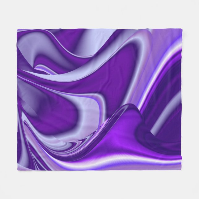 Manta Polar Sueños del arcoiris de flores moradas (Frente (Horizontal))