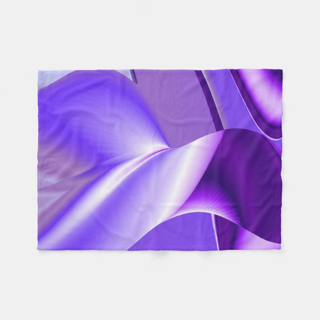 Manta Polar Sueños del arcoiris de flores moradas (Frente (Horizontal))