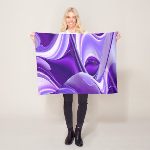 Manta Polar Sueños del arcoiris de flores moradas
