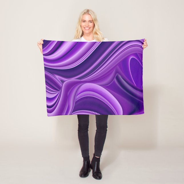 Manta Polar Sueños del arcoiris de flores moradas (In situ)