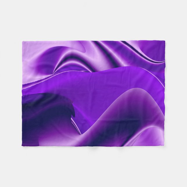 Manta Polar Sueños del arcoiris de flores moradas (Frente (Horizontal))