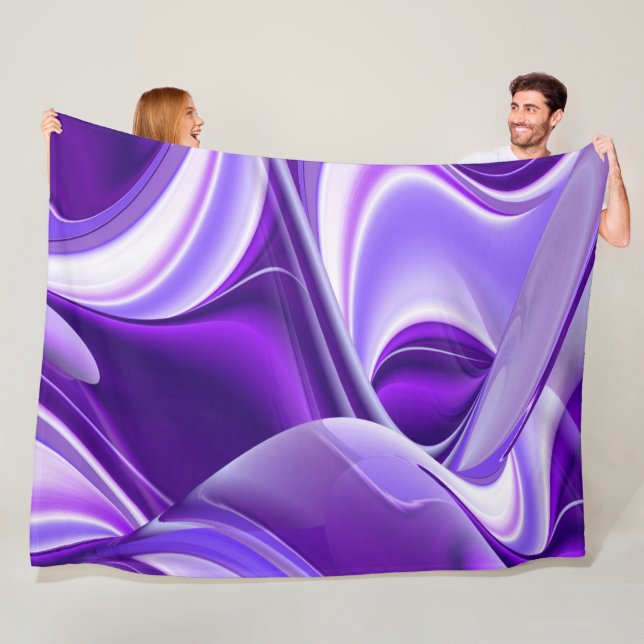 Manta Polar Sueños del arcoiris de flores moradas (In situ)
