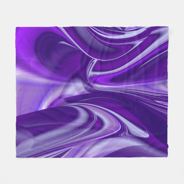 Manta Polar Sueños del arcoiris de flores moradas (Frente (Horizontal))