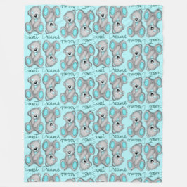 Manta Polar Sueños dulces de acurrucarse Teddy-cyan