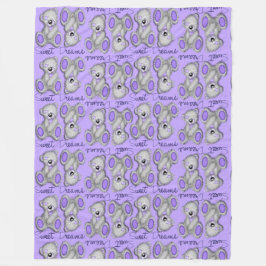 Manta Polar Sueños dulces de acurrucarse Teddy-lavender azul