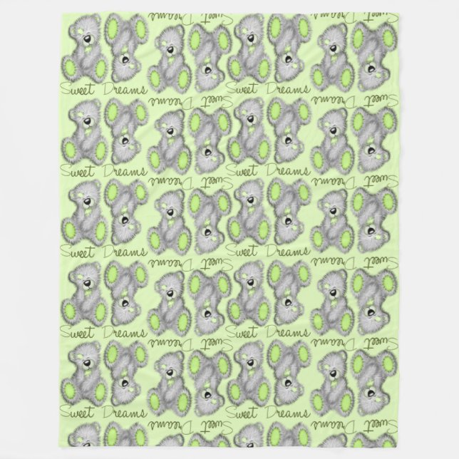 Manta Polar Sueños dulces de acurrucarse Teddy-peridot (Anverso)