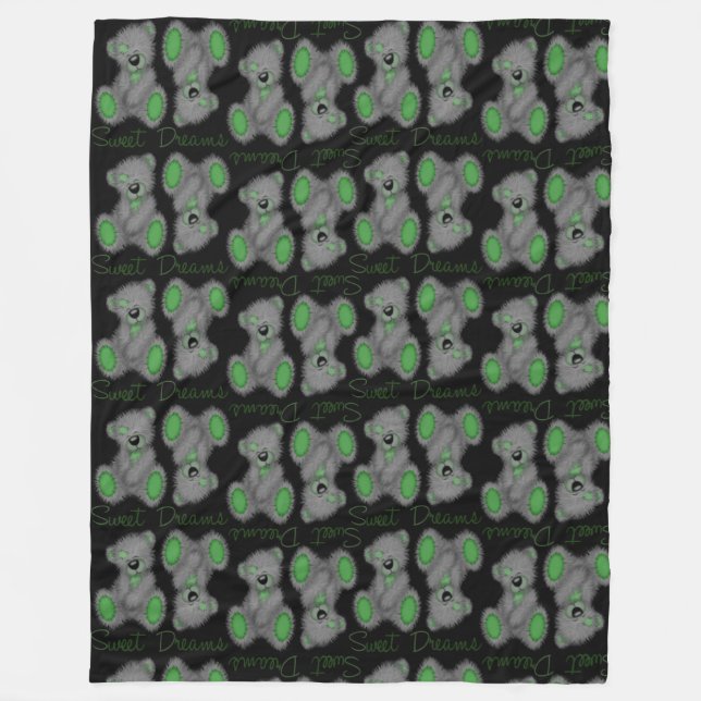 Manta Polar Sueños dulces Sueños de acurrucarse Verde de esmer (Anverso)