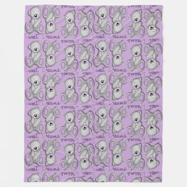 Manta Polar Sueños dulces y suaves lavanda silenciosa de peluc (Anverso)