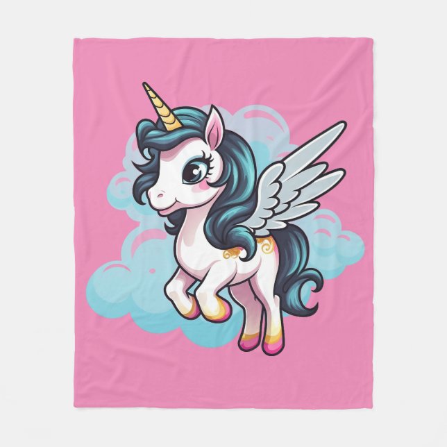 Manta Polar 🌈 "Sueños Encantados" Unicornio Funda 🦄 (Anverso)