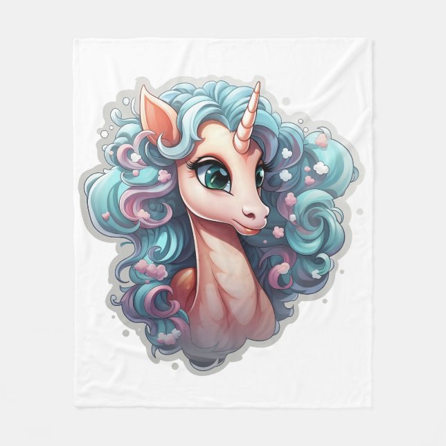 Manta Polar 🌈 "Sueños Encantados" Unicornio Funda 🦄 (Anverso)
