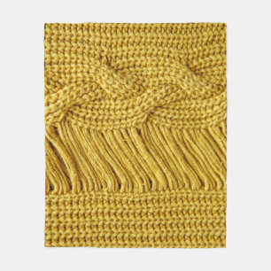 Manta Polar Suéter amarillo acogedor: fondo texturado