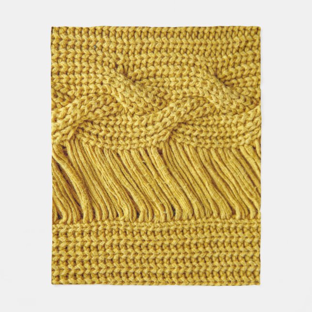 Manta Polar Suéter amarillo acogedor: fondo texturado (Anverso)