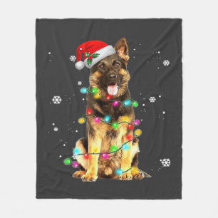 Manta Polar Suéter de Navidad de árbol de perro pastor alemán 