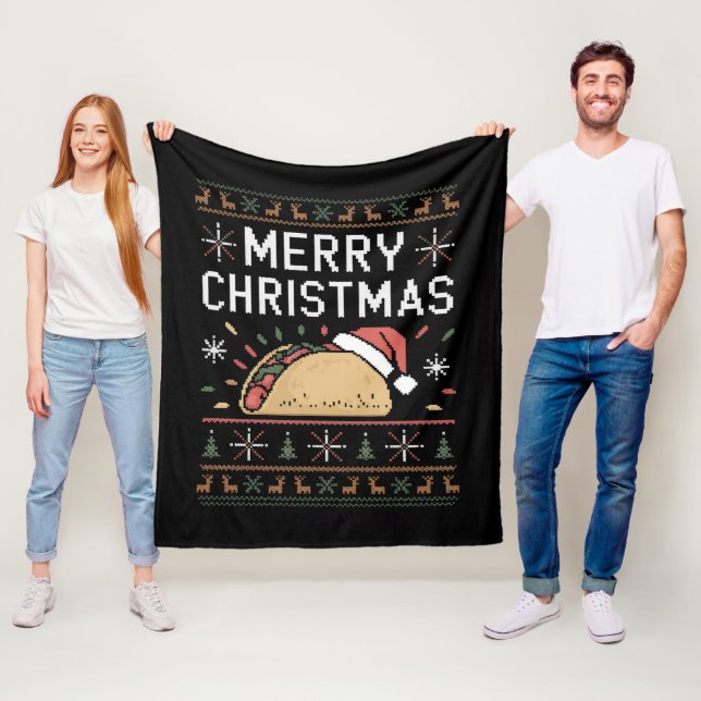 Manta Polar Suéter de navidad feo ilumina a Navidades de Santa (In situ)