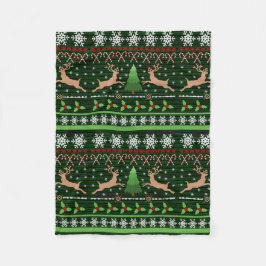 Manta Polar Suéter del navidad del reno de la diversión