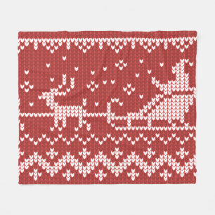 Manta Polar Suéter fea Santa Claus trineo y renos