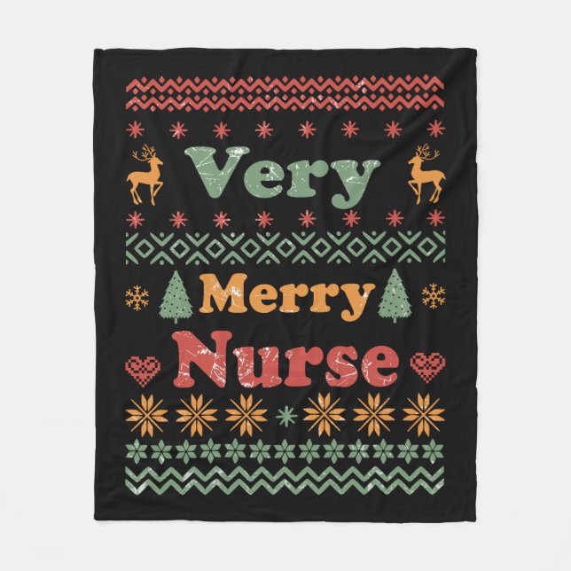 Manta Polar Suéter navideño feo (Anverso)