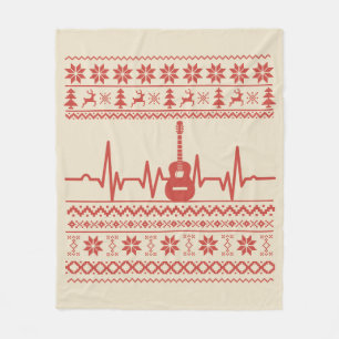 Manta Polar Suéter navideño feo guitarra acústica