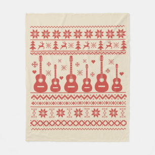 Manta Polar Suéter navideño feo guitarra acústica