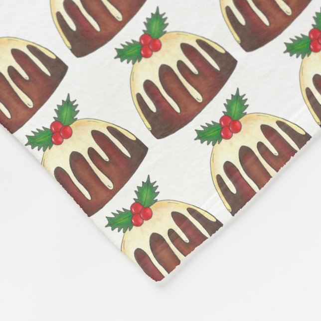 Manta Polar Sugar Plum Pudding Navidades Fiesta postre (Esquina)